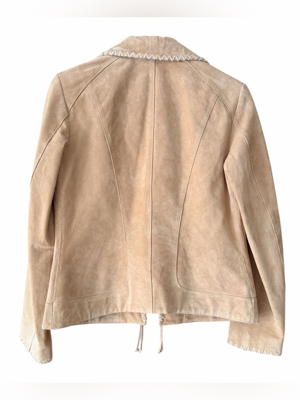 GUESS Beige Suede Women's Jacket with Whipstitch Trim. Small. - Picture 3 of 8